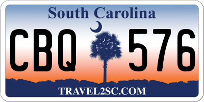 SC license plate CBQ576