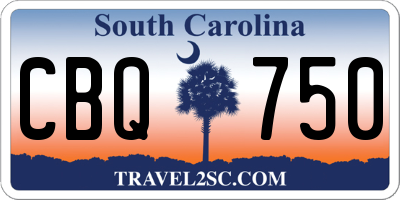 SC license plate CBQ750