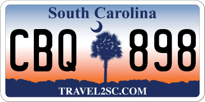 SC license plate CBQ898