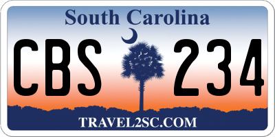 SC license plate CBS234