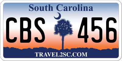 SC license plate CBS456