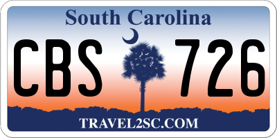 SC license plate CBS726