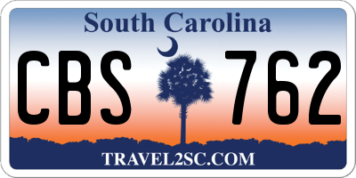 SC license plate CBS762