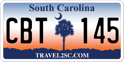 SC license plate CBT145