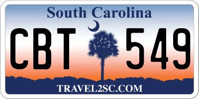 SC license plate CBT549