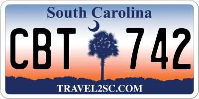 SC license plate CBT742