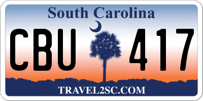 SC license plate CBU417