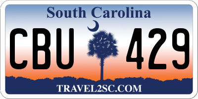 SC license plate CBU429