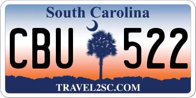 SC license plate CBU522
