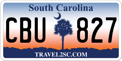 SC license plate CBU827