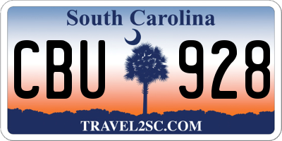 SC license plate CBU928