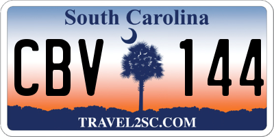 SC license plate CBV144