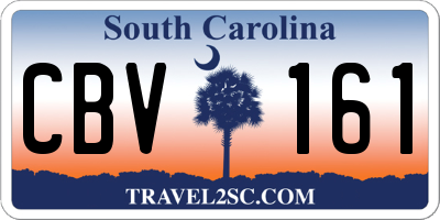 SC license plate CBV161