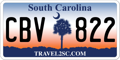 SC license plate CBV822