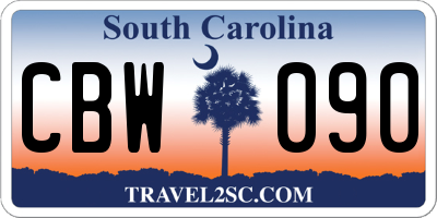 SC license plate CBW090