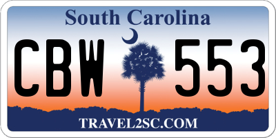 SC license plate CBW553