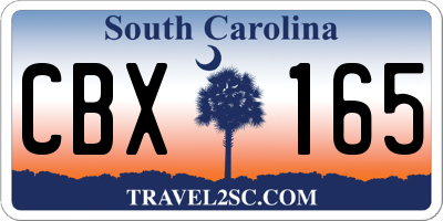 SC license plate CBX165