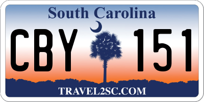 SC license plate CBY151