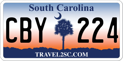 SC license plate CBY224