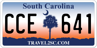 SC license plate CCE641