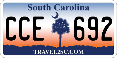 SC license plate CCE692