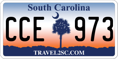 SC license plate CCE973