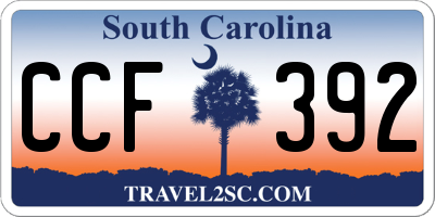 SC license plate CCF392