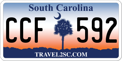 SC license plate CCF592