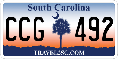SC license plate CCG492