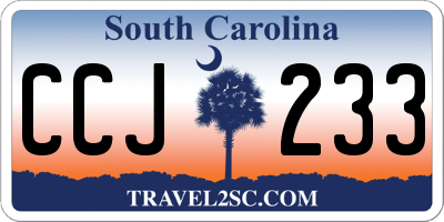SC license plate CCJ233