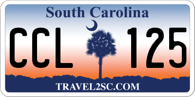 SC license plate CCL125