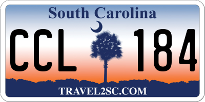 SC license plate CCL184