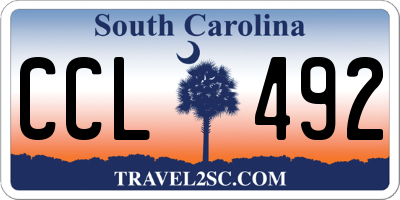 SC license plate CCL492