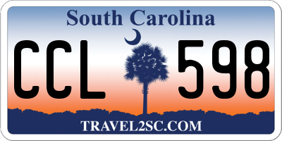 SC license plate CCL598