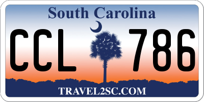 SC license plate CCL786