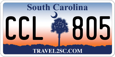 SC license plate CCL805