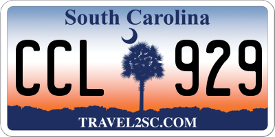SC license plate CCL929