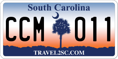 SC license plate CCM011
