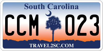 SC license plate CCM023