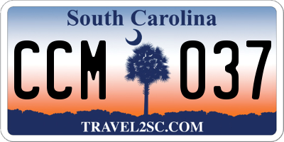 SC license plate CCM037