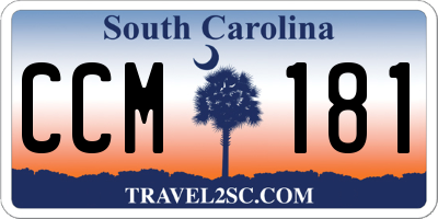 SC license plate CCM181