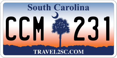 SC license plate CCM231