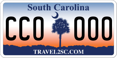 SC license plate CCO000