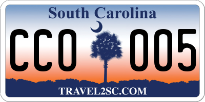 SC license plate CCO005