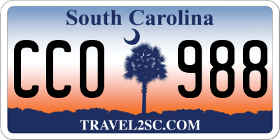 SC license plate CCO988