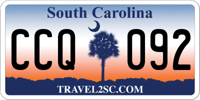 SC license plate CCQ092