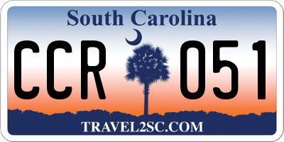 SC license plate CCR051