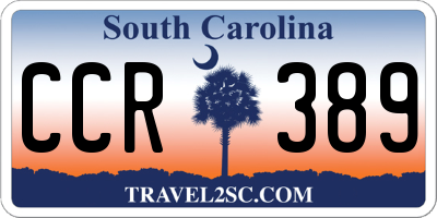 SC license plate CCR389