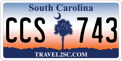 SC license plate CCS743