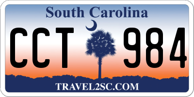 SC license plate CCT984